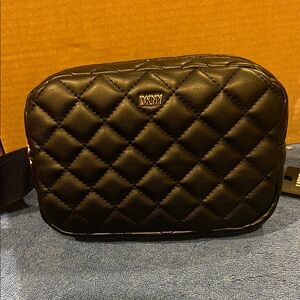 DKNY Black Quilted Belt Bag